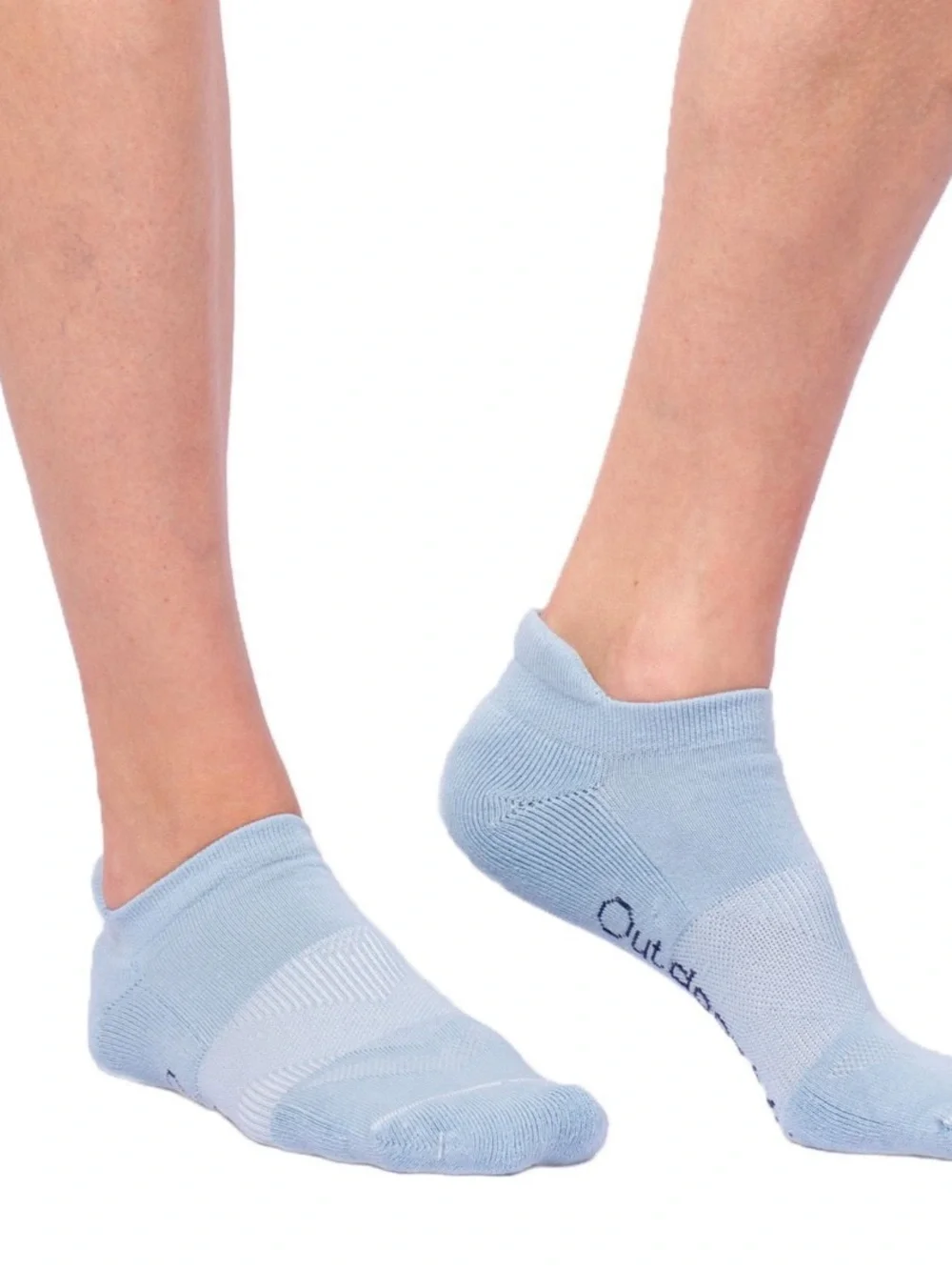 Outdoor Voices Tab Back No Show Women's Sock 4-Pack - Lt Blue, White, Gray, Navy